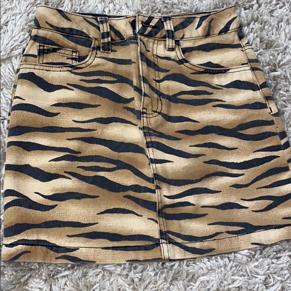 A zebra printed skirt